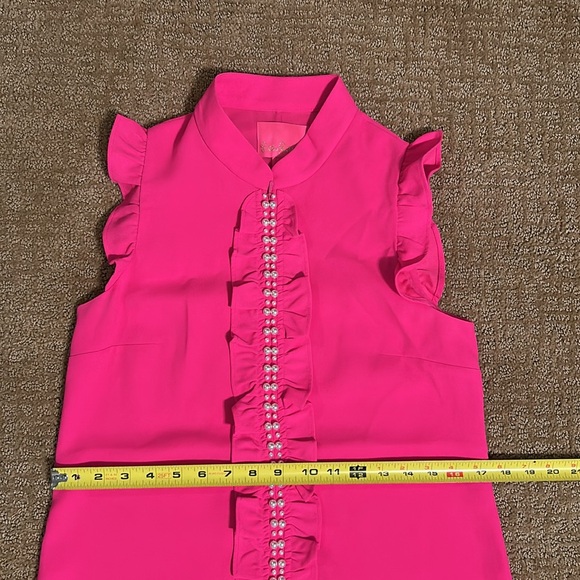 Lilly Pulitzer Adalee Beaded Sleeveless Shift Dress Pink Palms Size 0 Like New - Picture 9 of 9
